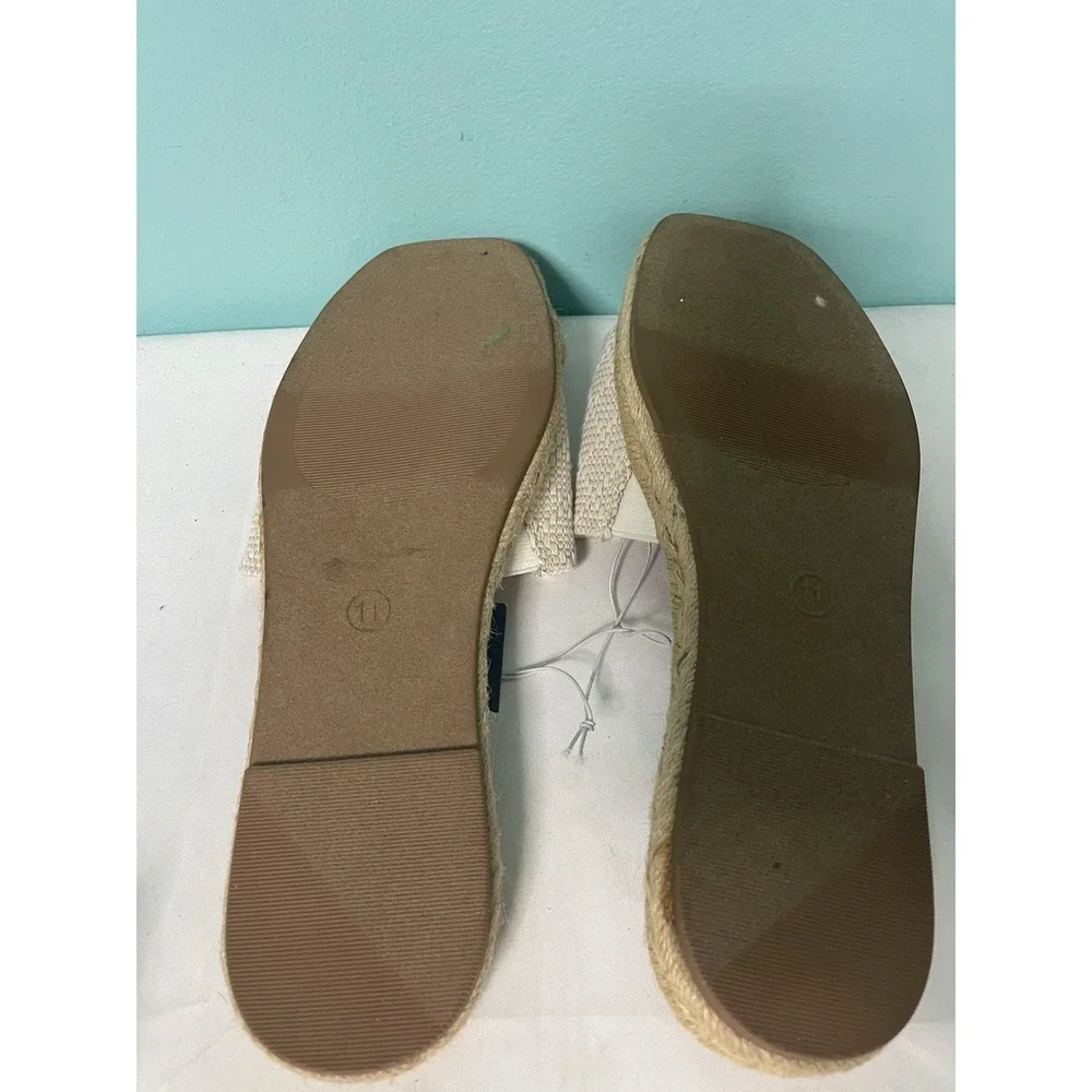 Universal thread Women's Sandals Wide Width Square Espadrille Slide Size 11 S-34